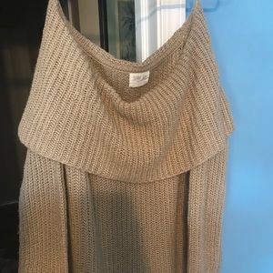 Off the shoulder tan Sweater